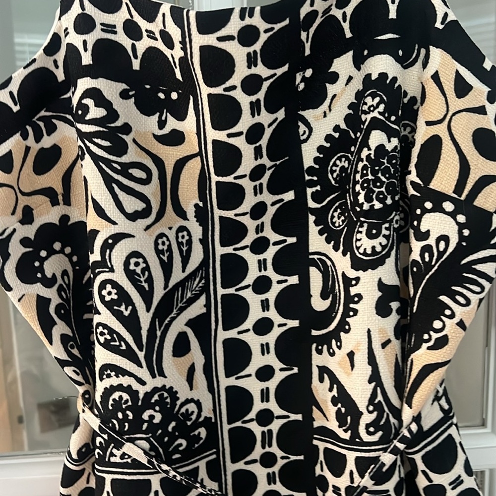 Tahari ASL print fringe dress Sz 10 - Picture 5 of 8
